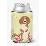 Caroline'S Treasures Easter Eggs Brittany Spaniel Can Or Bottle Hugger, Can Hugger, Multicolor