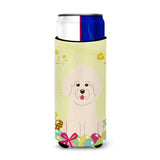 Caroline'S Treasures Easter Eggs Bichon Frise Michelob Ultra Hugger For Slim Cans, Slim Can, Multicolor