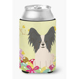 Caroline'S Treasures Easter Eggs Papillon Black White Can Or Bottle Hugger, Can Hugger, Multicolor