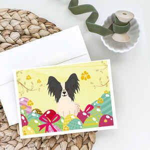 Easter Eggs Papillon Black White Greeting Cards And Envelopes Pack Of 8