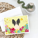 Easter Eggs Papillon Black White Greeting Cards And Envelopes Pack Of 8
