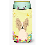 Caroline'S Treasures Easter Eggs Papillon Sable White Tall Boy Beverage Insulator Hugger, Multicolor
