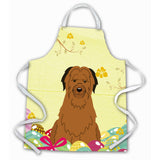 Caroline'S Treasures Easter Eggs Briard Brown Apron, Large, Multicolor
