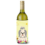 Caroline'S Treasures Bb6085Literk Easter Shih Tzu Silver White Wine Bottle Beverage Insulator Hugger, 750Ml, Multicolor