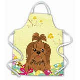 Caroline'S Treasures Easter Eggs Shih Tzu Silver Chocolate Apron, Large, Multicolor