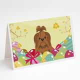 Easter Eggs Shih Tzu Silver Chocolate Greeting Cards And Envelopes Pack Of 8
