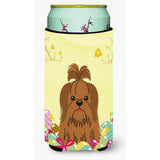 Caroline'S Treasures Easter Shih Tzu Silver Chocolate Tall Boy Beverage Insulator Hugger, Multicolor