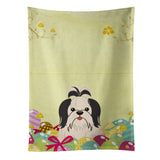 Caroline'S Treasures Easter Eggs Shih Tzu Black White Kitchen Towel, Multicolor, 25 X 15