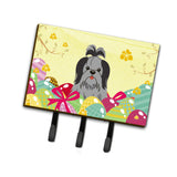 Caroline'S Treasures Easter Eggs Shih Tzu Black Silver Leash Or Key Holder Hooks, Multicolor