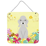 Caroline'S Treasures Easter Eggs Bedlington Terrier Blue Metal Print, 6 X 6, Multicolor