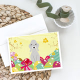 Easter Eggs Bedlington Terrier Blue Greeting Cards And Envelopes Pack Of 8