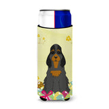 Caroline'S Treasures Easter Cocker Spaniel Black Tan Michelob Ultra Hugger For Slim Cans, Slim Can, Multicolor