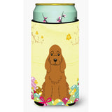 Caroline'S Treasures Easter Eggs Cocker Spaniel Red Tall Boy Beverage Insulator Hugger, Multicolor
