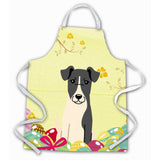 Caroline'S Treasures Easter Eggs Smooth Fox Terrier Apron, Large, Multicolor