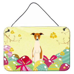Caroline'S Treasures Easter Eggs Whippet Metal Print, 8H X 12W, Multicolor