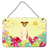 Caroline'S Treasures Easter Eggs Whippet Metal Print, 8H X 12W, Multicolor