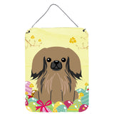 Caroline'S Treasures Easter Eggs Pekingnese Tan Metal Print, 16 X 12, Multicolor