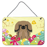 Caroline'S Treasures Easter Eggs Pekingnese Tan Metal Print, 8H X 12W, Multicolor