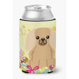 Caroline'S Treasures Easter Eggs Pekingnese Fawn Sable Can Or Bottle Hugger, Can Hugger, Multicolor