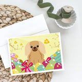 Easter Eggs Pekingese Fawn Sable Greeting Cards And Envelopes Pack Of 8