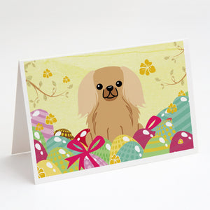Easter Eggs Pekingese Fawn Sable Greeting Cards And Envelopes Pack Of 8