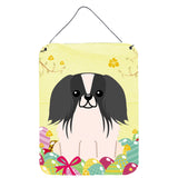 Caroline'S Treasures Easter Eggs Pekingnese Black White Metal Print, 16 X 12, Multicolor