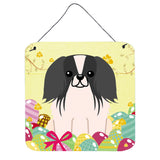 Caroline'S Treasures Easter Eggs Pekingnese Black White Metal Print, 6 X 6, Multicolor