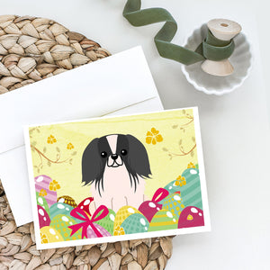 Easter Eggs Pekingese Black White Greeting Cards And Envelopes Pack Of 8