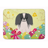 Caroline'S Treasures Easter Eggs Pekingnese Black White Machine Washable Memory Foam Mat Doormats