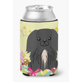 Caroline'S Treasures Easter Eggs Pekingnese Black Can Or Bottle Hugger, Can Hugger, Multicolor