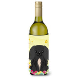 Caroline'S Treasures Bb6107Literk Easter Eggs Pekingnese Black Wine Bottle Beverage Insulator Hugger, 750Ml, Multicolor