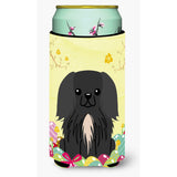 Caroline'S Treasures Easter Eggs Pekingnese Black Tall Boy Beverage Insulator Hugger, Multicolor
