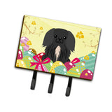 Caroline'S Treasures Easter Eggs Pekingnese Black Leash Or Key Holder Hooks, Multicolor