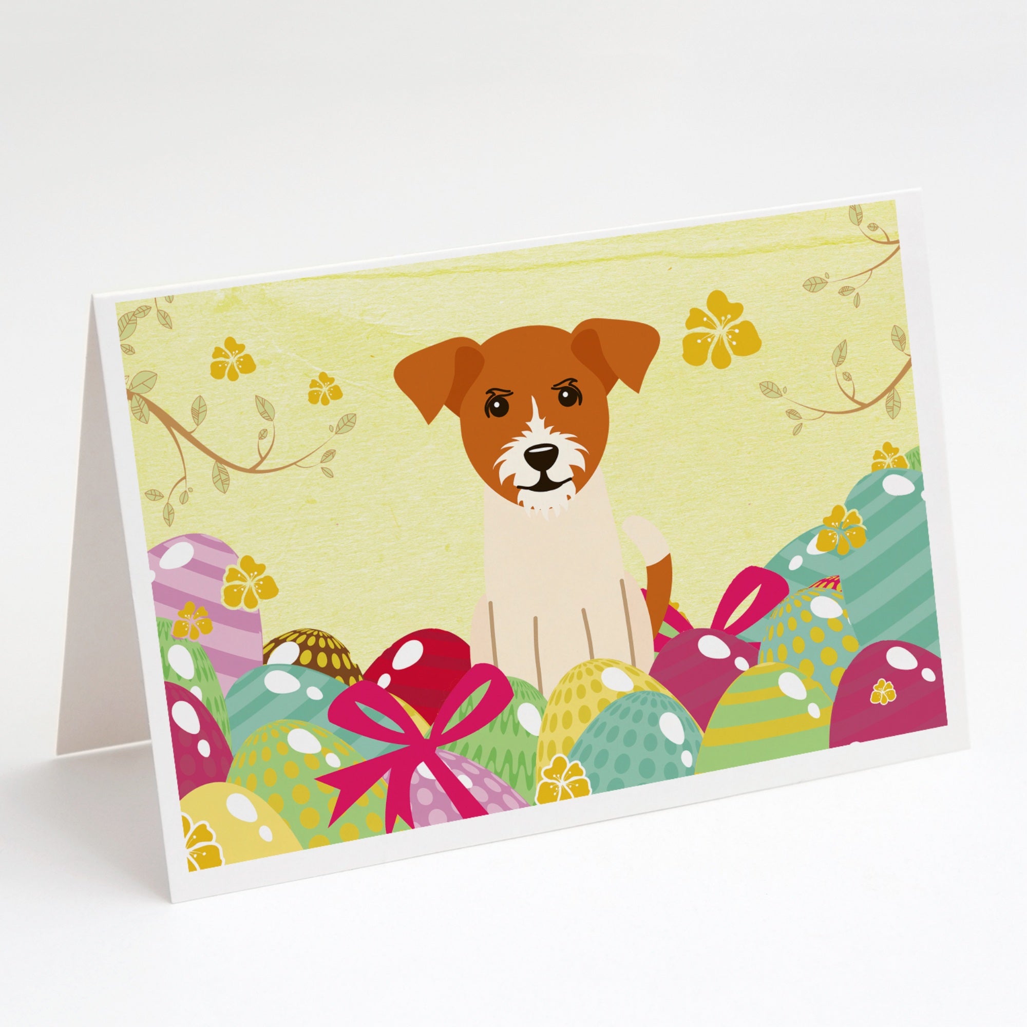 Easter Eggs Jack Russell Terrier Greeting Cards And Envelopes Pack Of 8