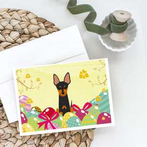 Easter Eggs English Toy Terrier Greeting Cards And Envelopes Pack Of 8