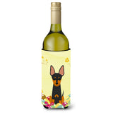 Caroline'S Treasures Bb6109Literk Easter Eggs English Toy Terrier Wine Bottle Beverage Insulator Hugger, 750Ml, Multicolor