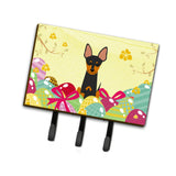 Caroline'S Treasures Easter Eggs English Toy Terrier Leash Or Key Holder Hooks, Multicolor