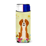 Caroline'S Treasures Easter Eggs English Foxhound Michelob Ultra Hugger For Slim Cans, Slim Can, Multicolor