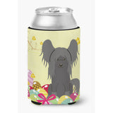 Caroline'S Treasures Easter Eggs Chinese Crested Black Can Or Bottle Hugger, Can Hugger, Multicolor