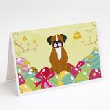 Easter Eggs Flashy Fawn Boxer Greeting Cards And Envelopes Pack Of 8