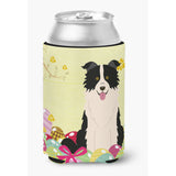 Caroline'S Treasures Easter Eggs Border Collie Black White Can Or Bottle Hugger, Can Hugger, Multicolor