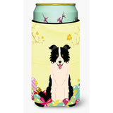 Caroline'S Treasures Easter Border Collie Black White Tall Boy Beverage Insulator Hugger, Multicolor