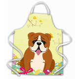Caroline'S Treasures Easter Eggs English Bulldog Red White Apron, Large, Multicolor