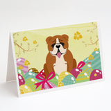 Easter Eggs English Bulldog Red White Greeting Cards And Envelopes Pack Of 8