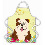 Caroline'S Treasures Easter Eggs English Bulldog Brindle White Apron, Large, Multicolor