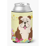 Caroline'S Treasures Easter Eggs English Bulldog Brindle White Can Or Bottle Hugger, Can Hugger, Multicolor