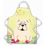 Caroline'S Treasures Easter Eggs English Bulldog White Apron, Large, Multicolor