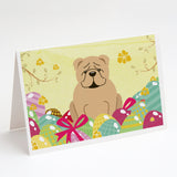 Easter Eggs English Bulldog Fawn Greeting Cards And Envelopes Pack Of 8