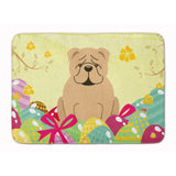 Caroline'S Treasures Easter Eggs English Bulldog Fawn Machine Washable Memory Foam Mat Doormats, Multicolor