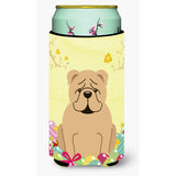 Caroline'S Treasures Easter Eggs English Bulldog Fawn Tall Boy Beverage Insulator Hugger, Multicolor